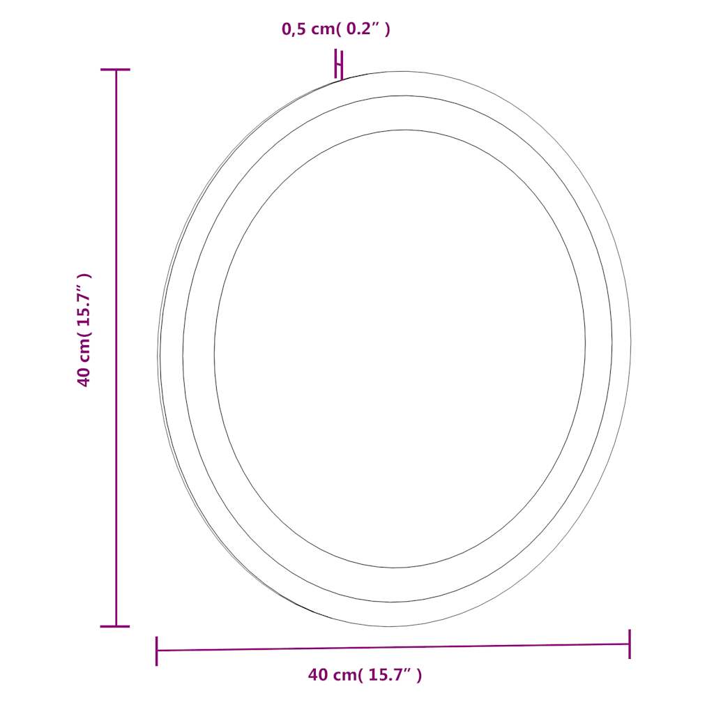 LED-Badspiegel 30 cm Rund