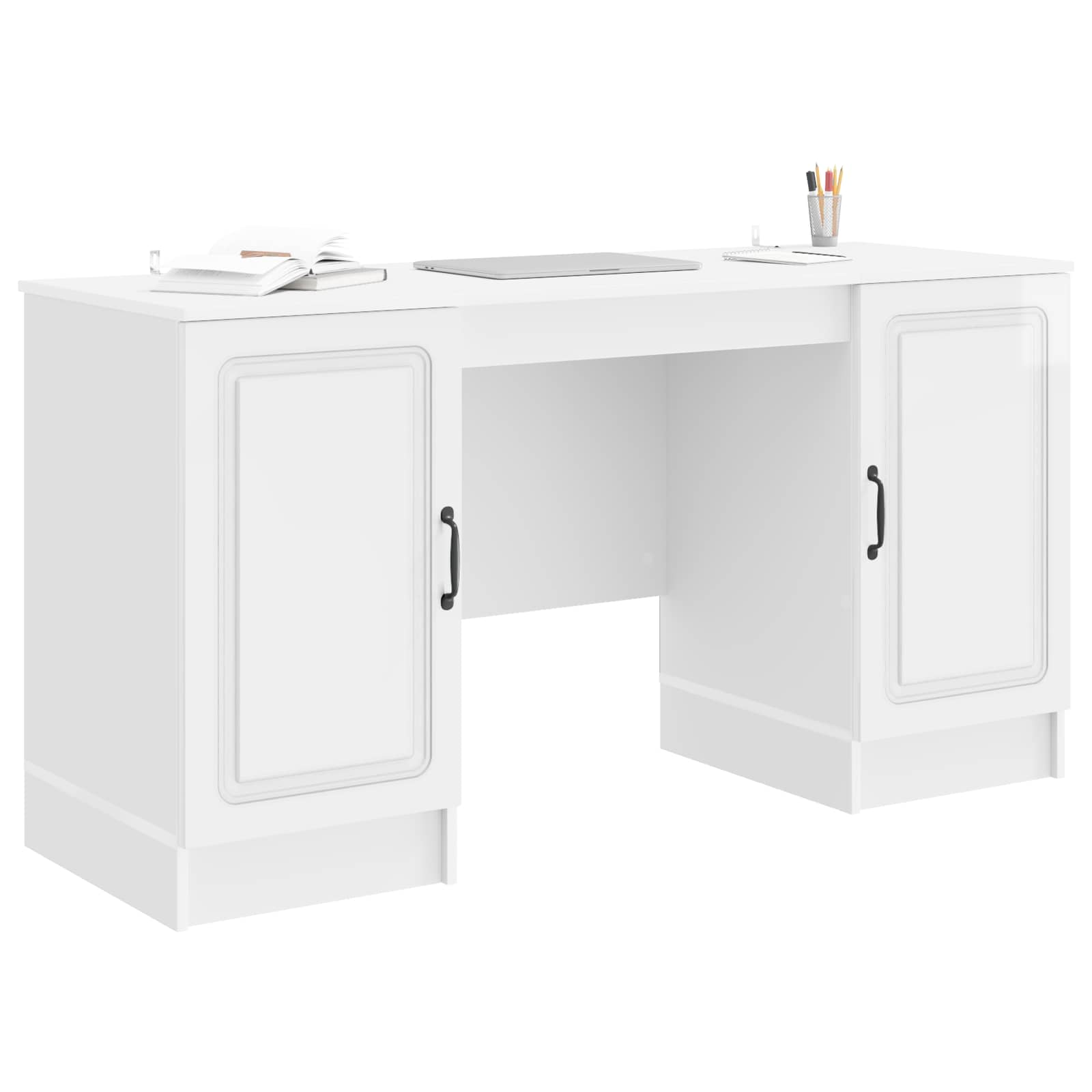 Schreibtisch mit Regal Schwarz 142,5 x 50 x 75 cm Holzwerkstoff