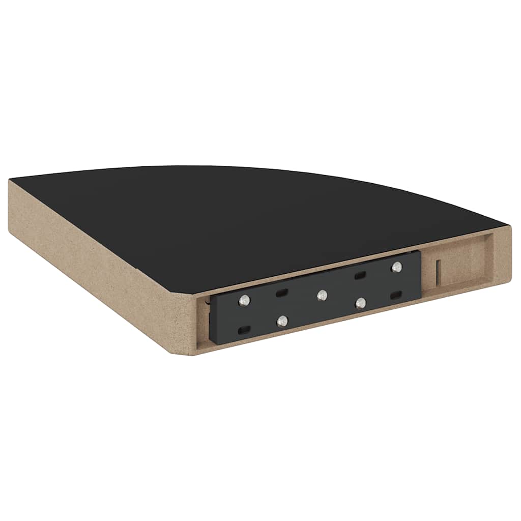 Schwebende Eckregale 2 Stk. Hochglanz-Weiß 25x25x3,8 cm MDF