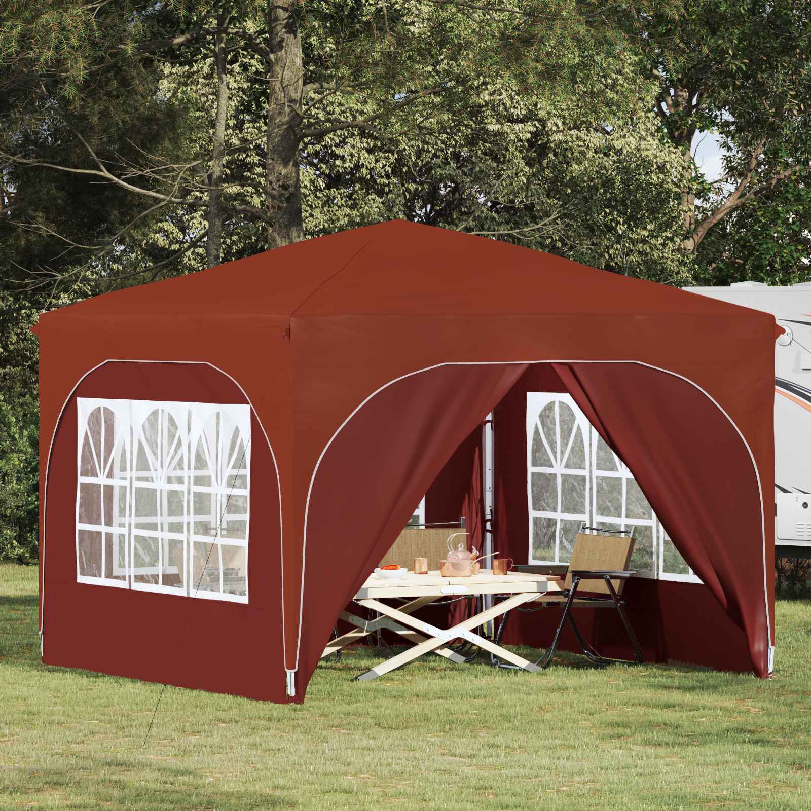 Pop-up Partyzelt 290 x 290 x 245 cm Creme