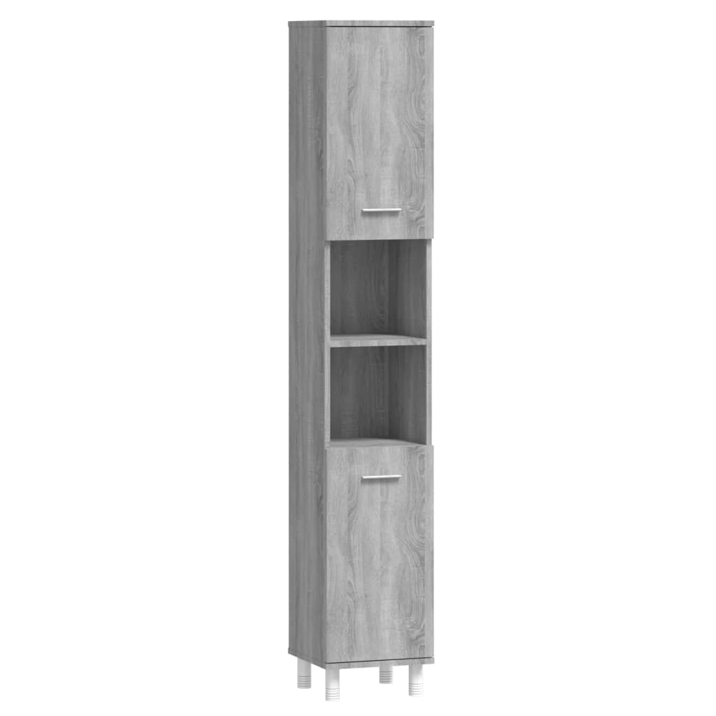 Badezimmerschrank Weiß 30x30x179 cm Holzwerkstoff