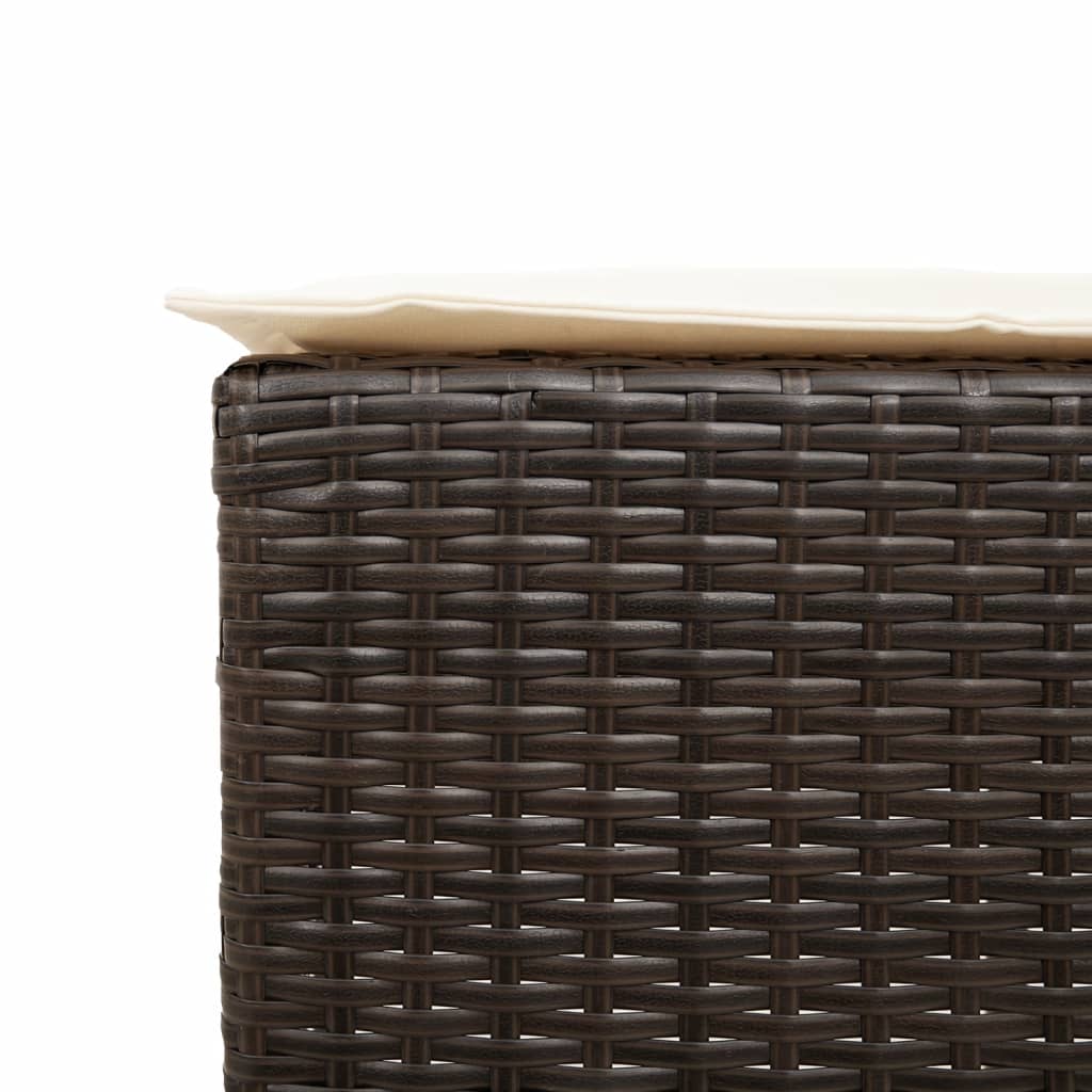 Garten-Barhocker mit Kissen 2 Stk. Schwarz Poly Rattan