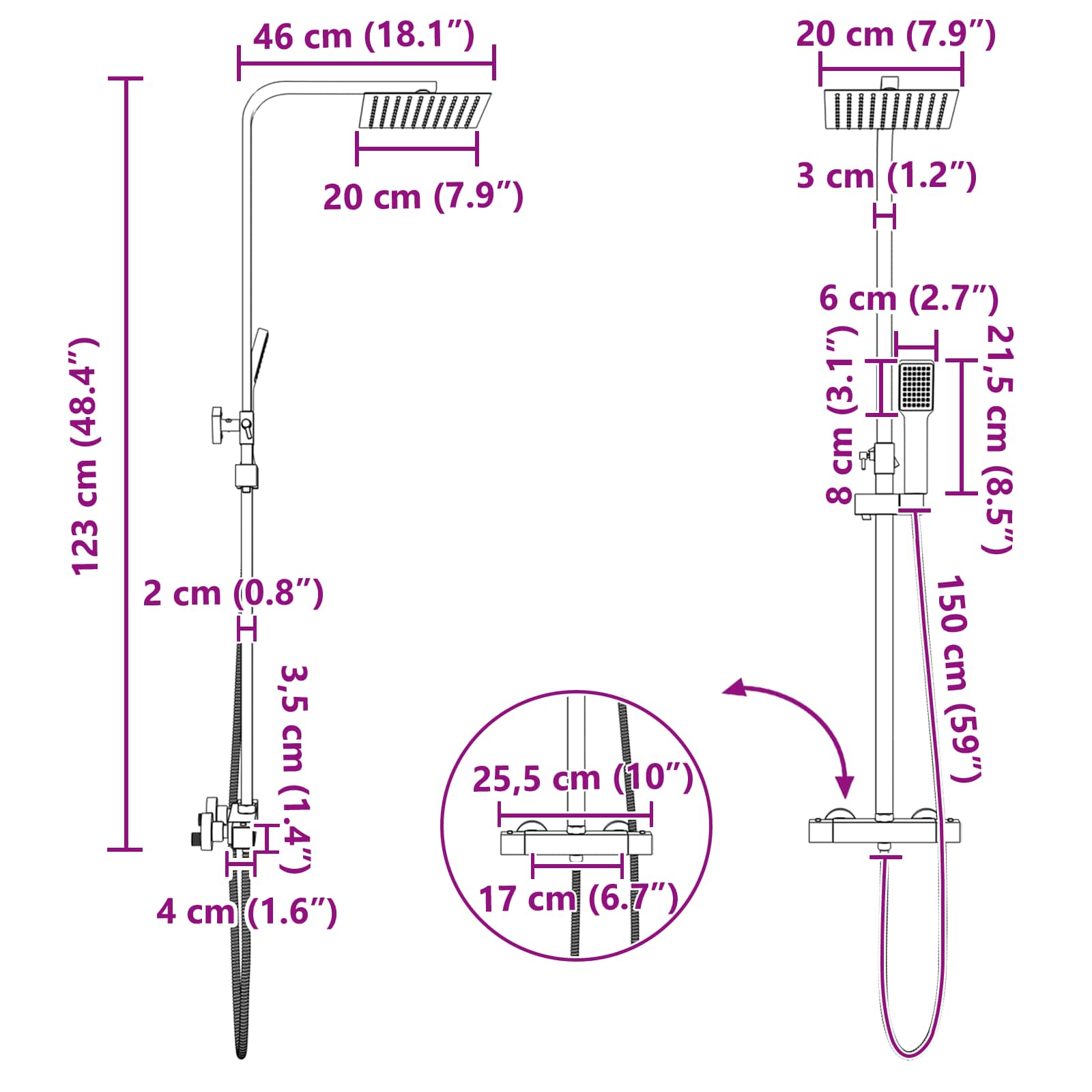 Thermostatisches Duschset SS201