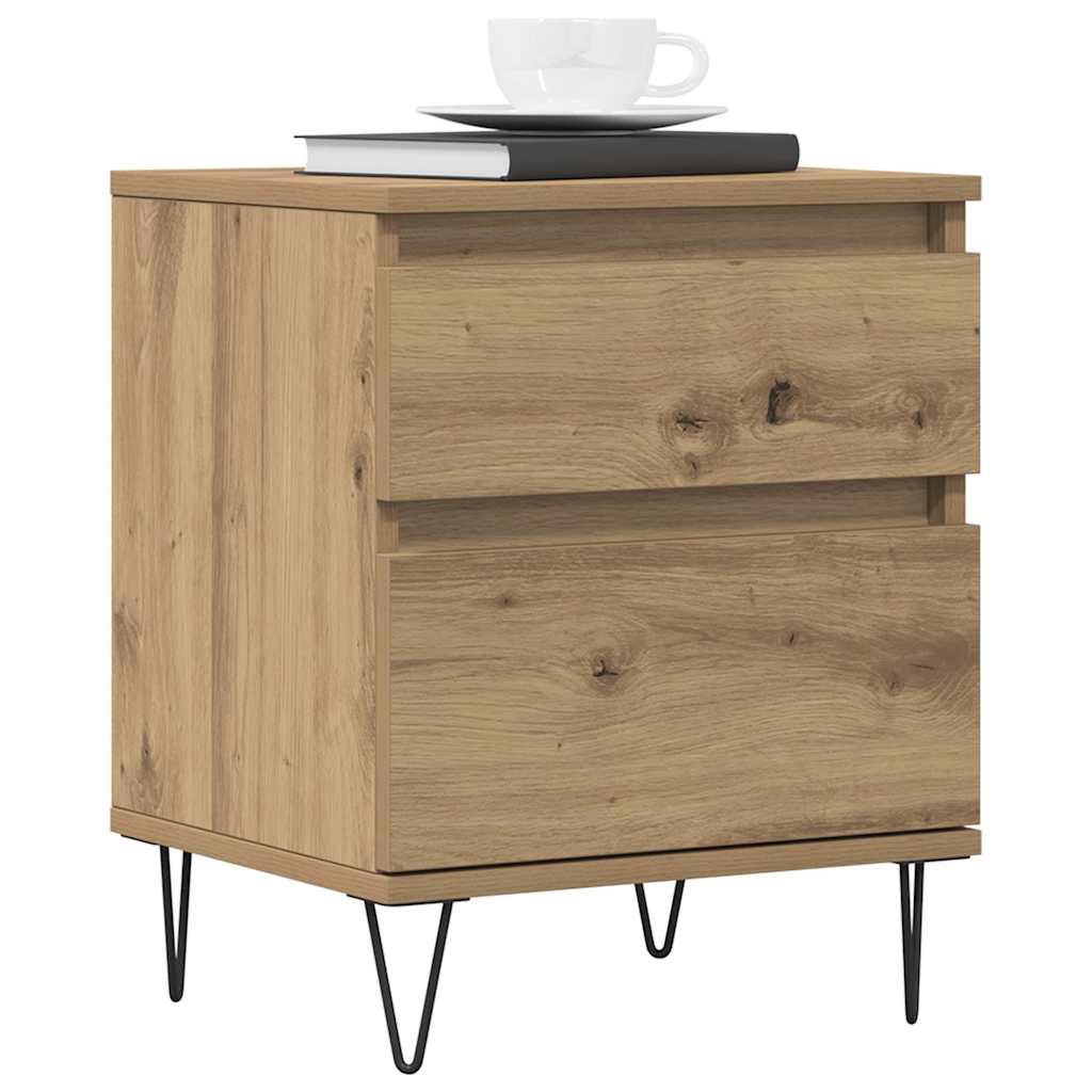 Bettschrank Schwarz Eichen-Optik 40 x 35 x 50 cm Holzwerkstoff
