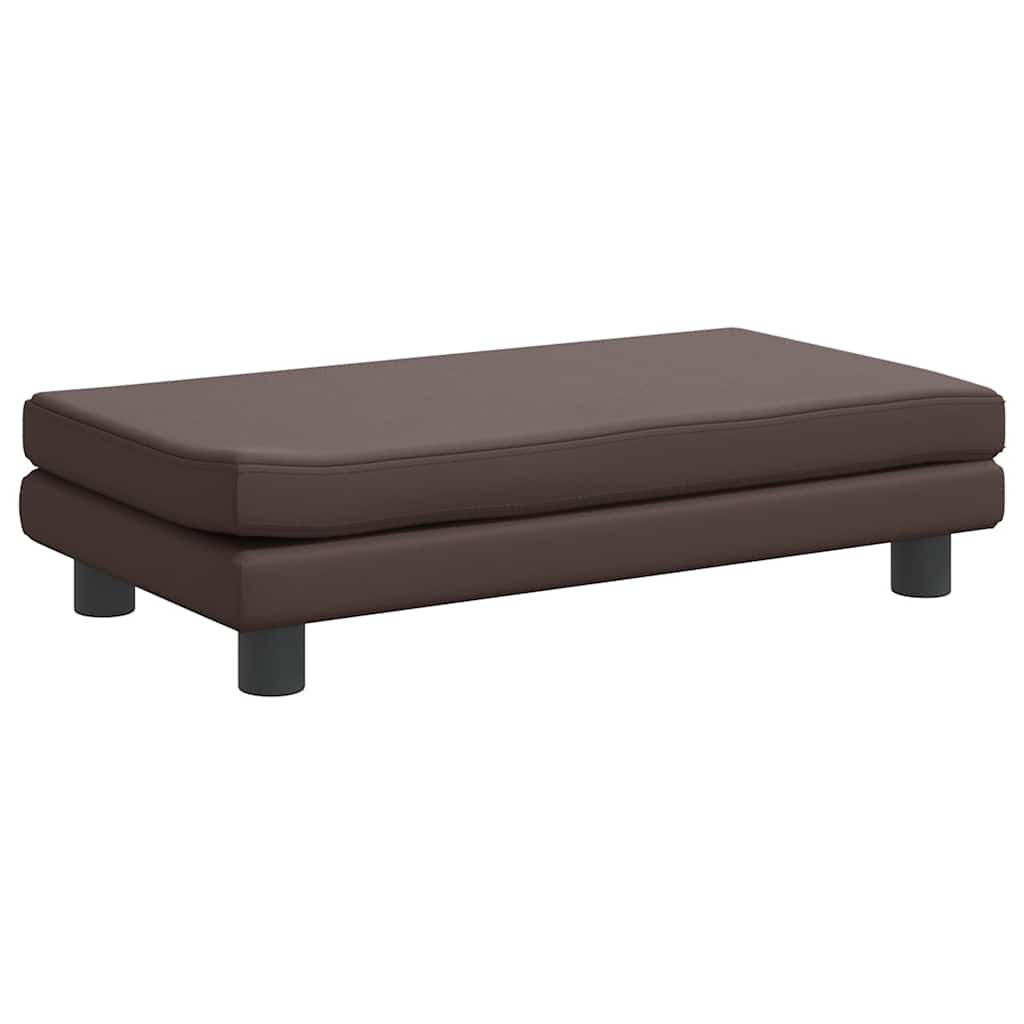 Kindersofa mit Hocker Creme 100x50x30 cm Kunstleder