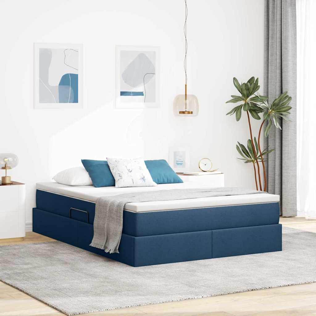 Aufbewahrungsbett mit Matratze Hellgrau 90 x 190 cm Polyester