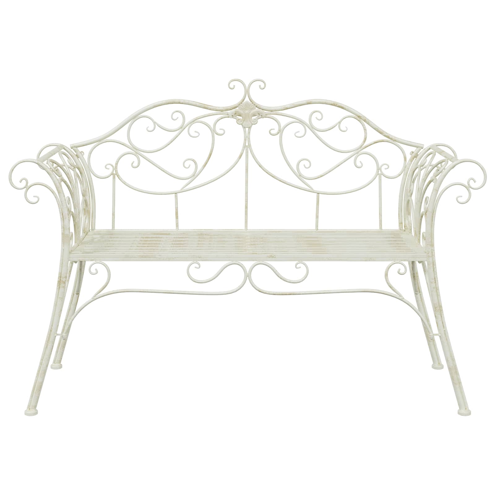 Gartenbank 2-Sitzanzahl 114 x 56,5 x 90 cm Stahl Silber Grau