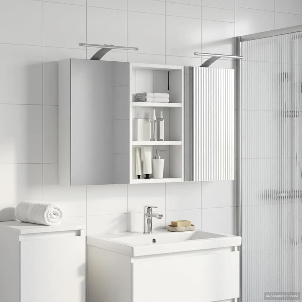 Badezimmerschrank-Set 3 pcs 80 x 10,5 x 50 cm Holzwerkstoff