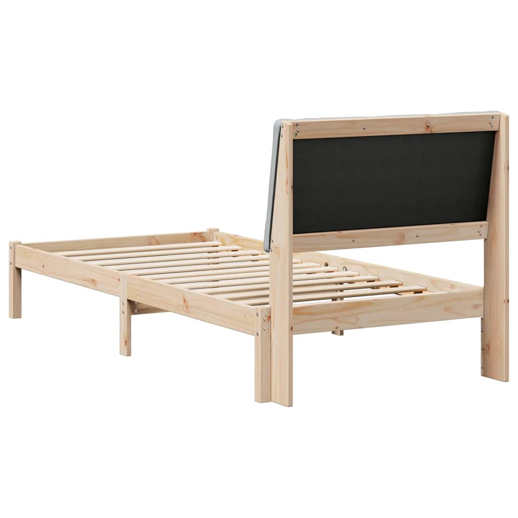 Bettgestell Braun und hellgrau 200 x 200 cm Massivholz Kiefer