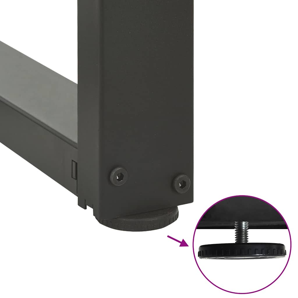 Couchtischbeine T-Form 2 Stk. Schwarz 30x25x(30-31) cm Stahl