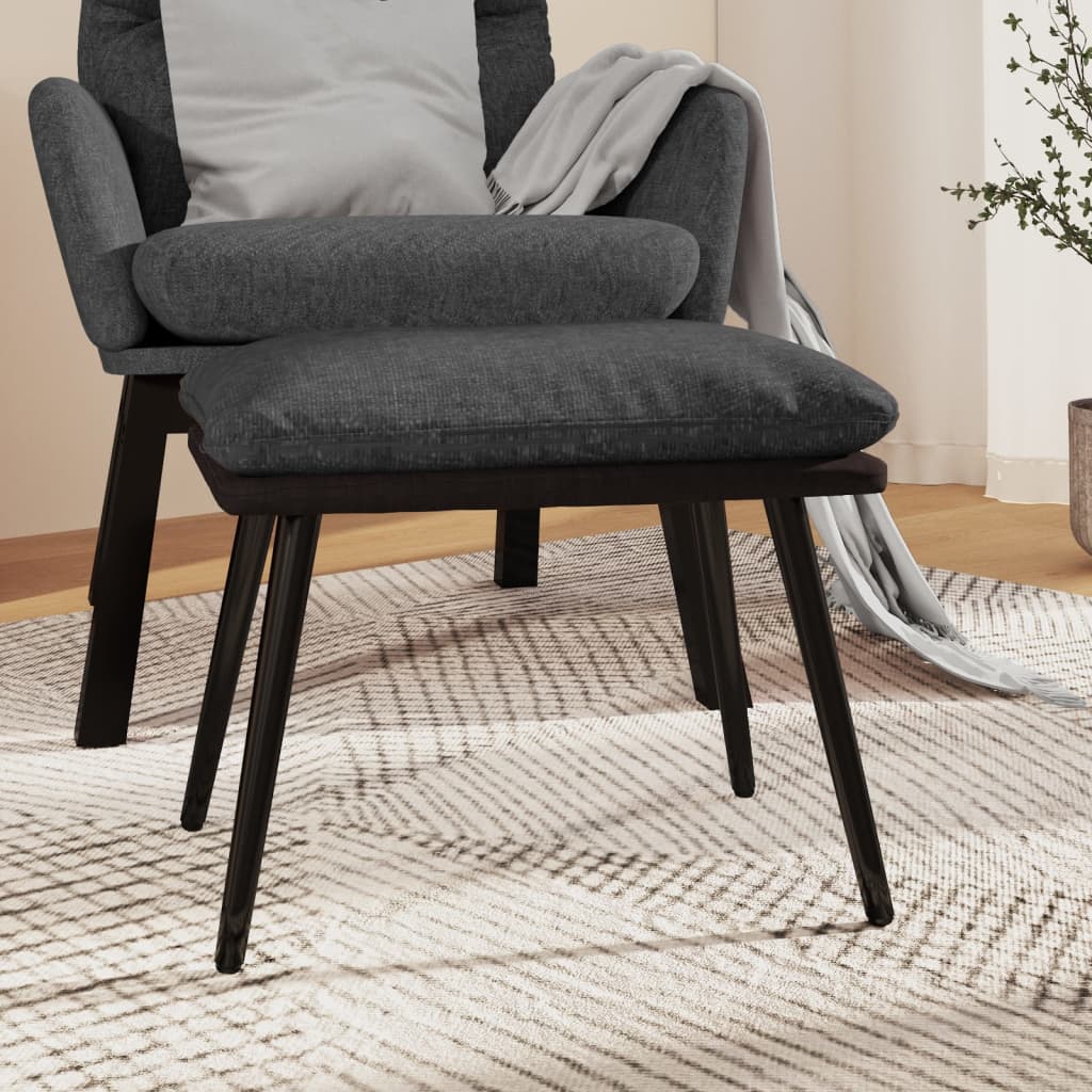 Fußhocker Hellgrau 45x29,5x35 cm Stoff und Kunstleder