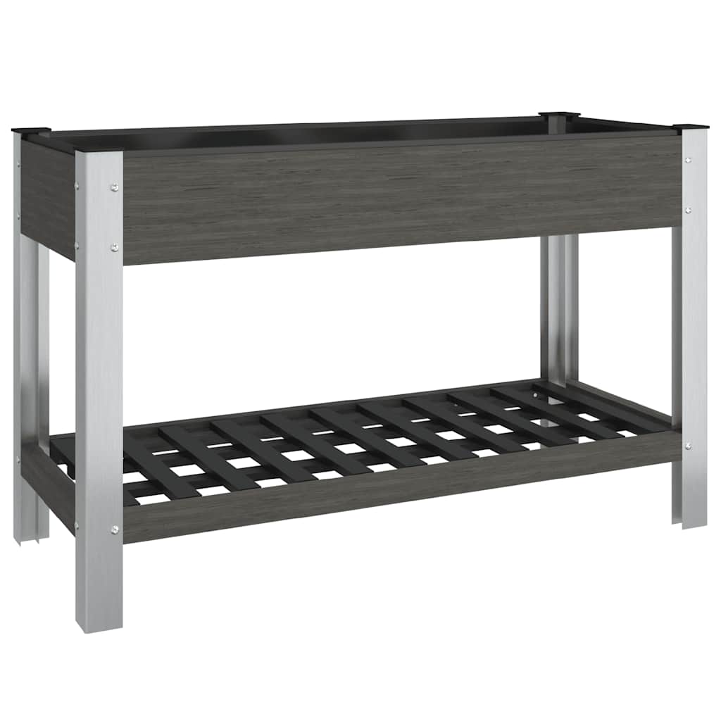 Garten-Hochbeet mit Ablage 50x50x90 cm WPC Grau