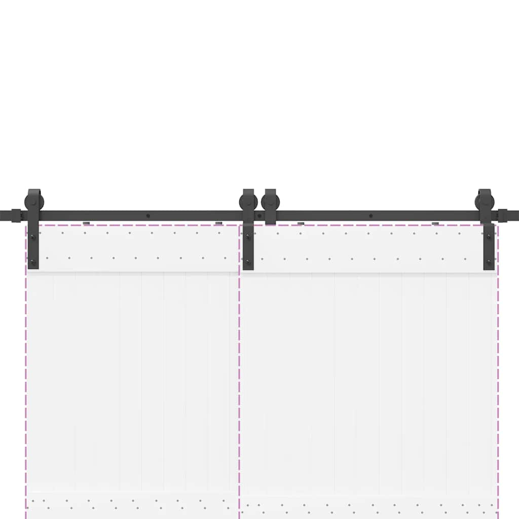 Schiebetürbeschlag-Set 366 cm Stahl Schwarz