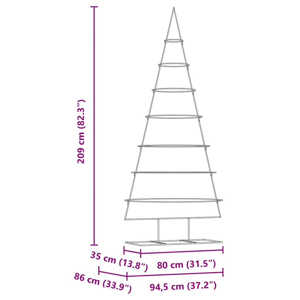 Metall-Weihnachtsbaum Deko Schwarz 60 cm