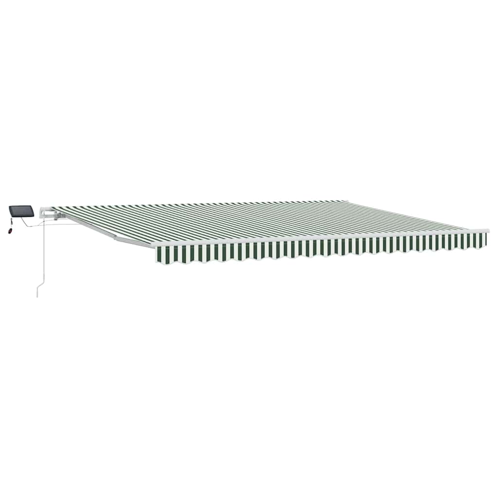 Markise Manuell Einziehbar mit LED 300x250 cm Blau und Weiß