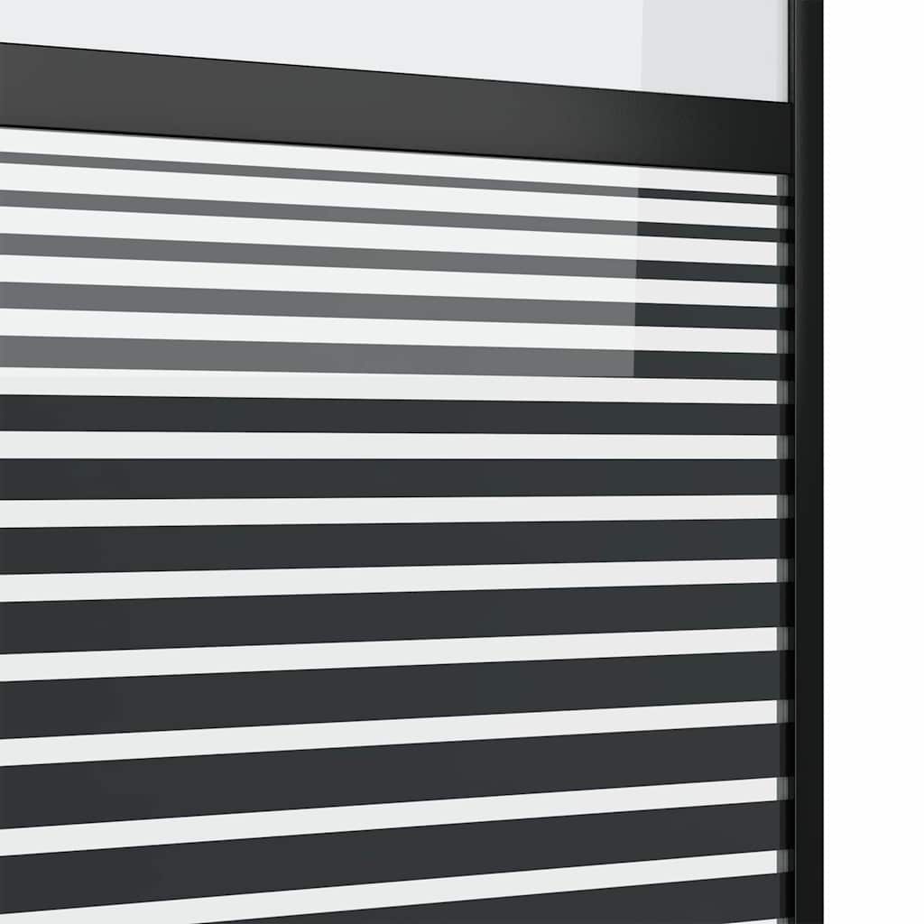 Schiebetür 3-teilig ESG-Glas und Aluminium 76x205 cm Schwarz