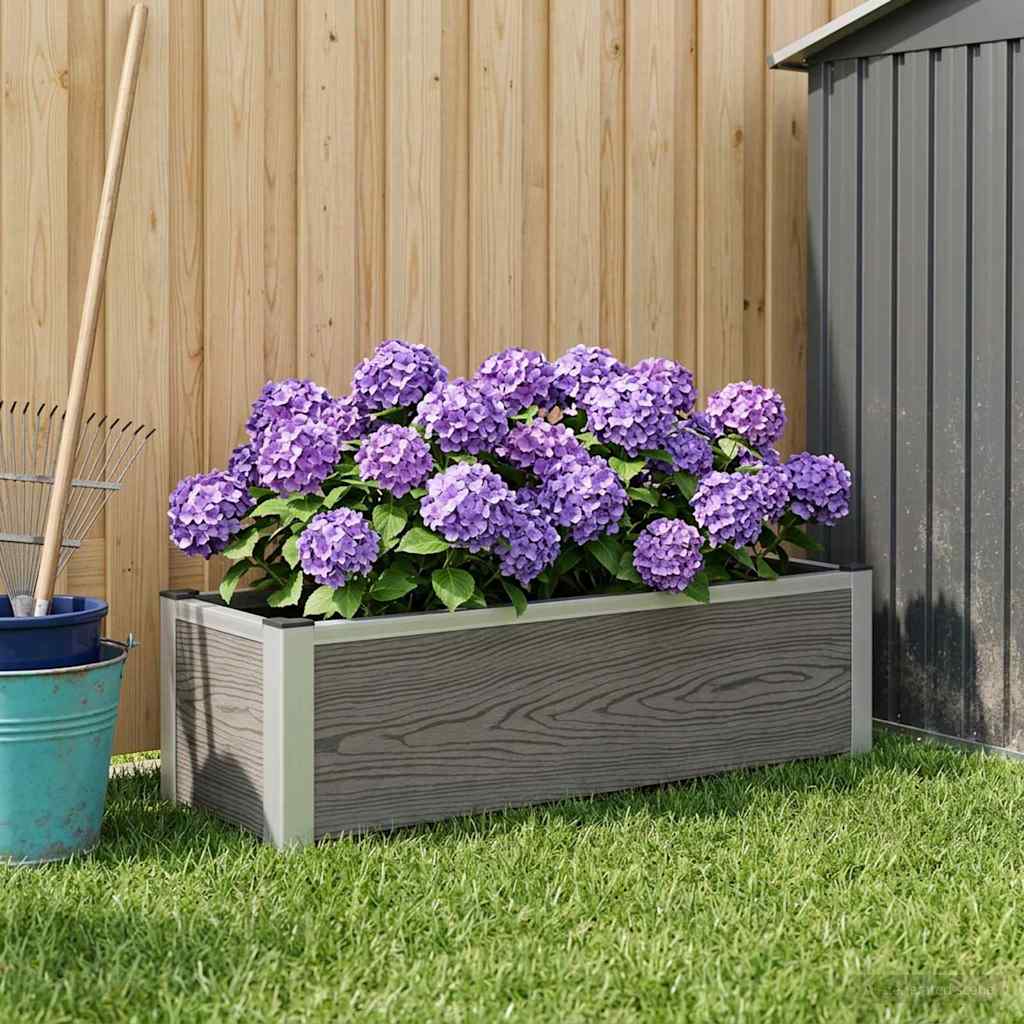 Hochbeet Grau 50 x 30 x 22 cm WPC und Aluminium