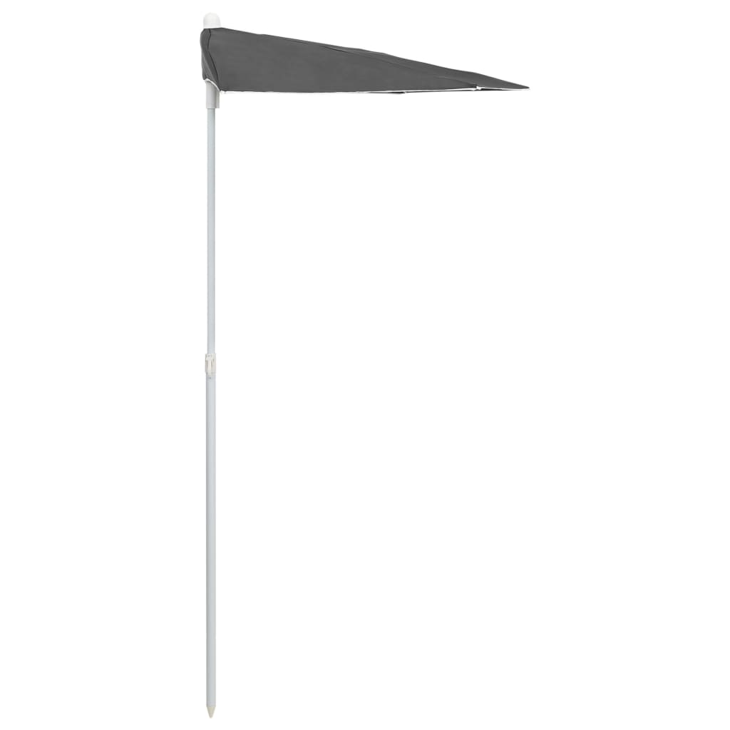 Halb-Sonnenschirm mit Mast 180x90 cm Anthrazit