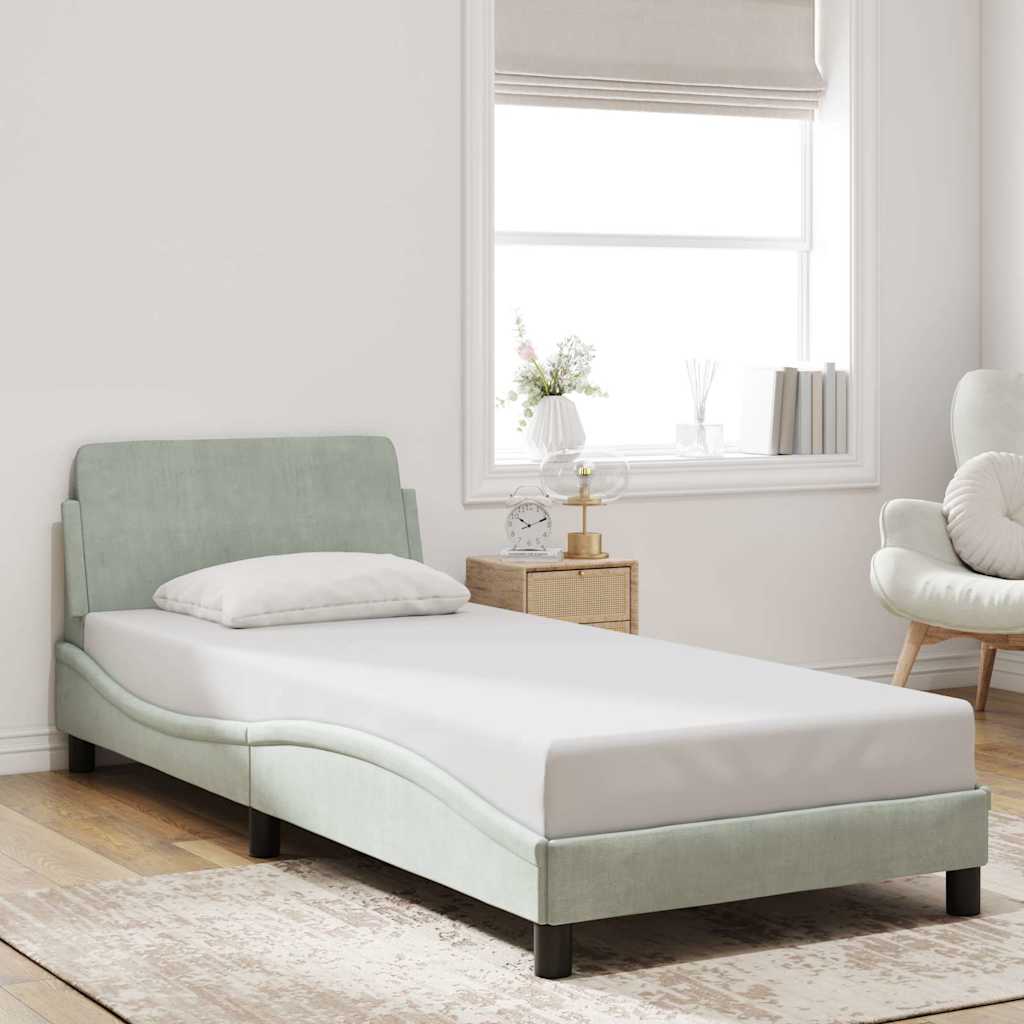 Bettgestell "Dover" Hellgrau 80x200 cm Samt