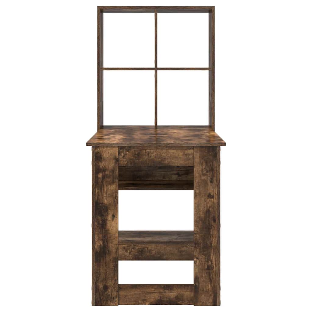 Schreibtisch mit Regal Schwarz Eichen-Optik 122 x 67 x 145 cm