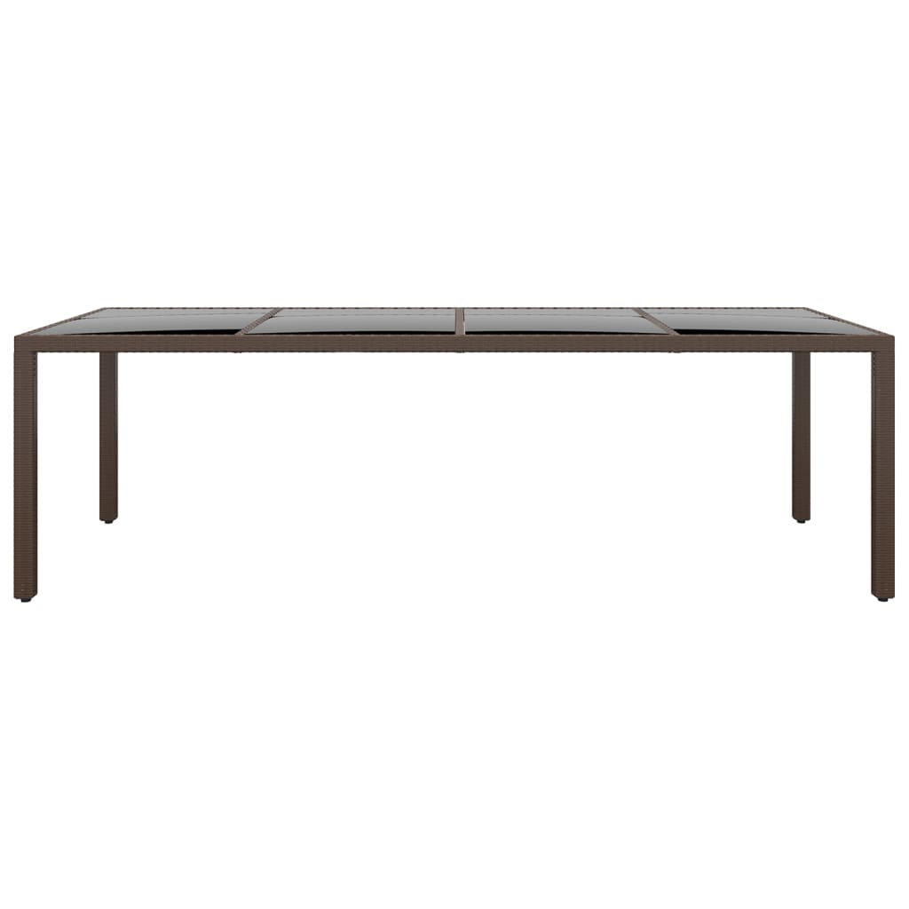 Gartentisch 250x100x75 cm Hartglas und Poly Rattan Schwarz