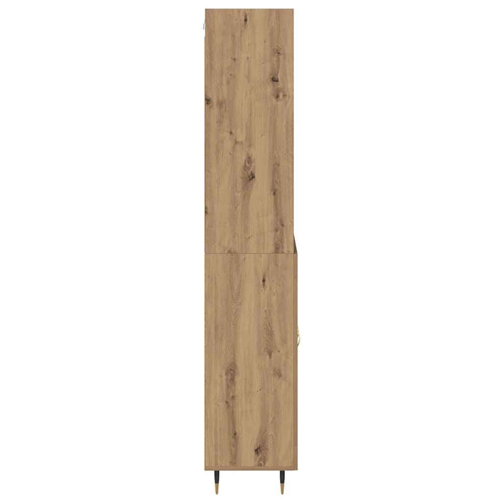 Highboard Betongrau 69,5x34x180 cm Holzwerkstoff