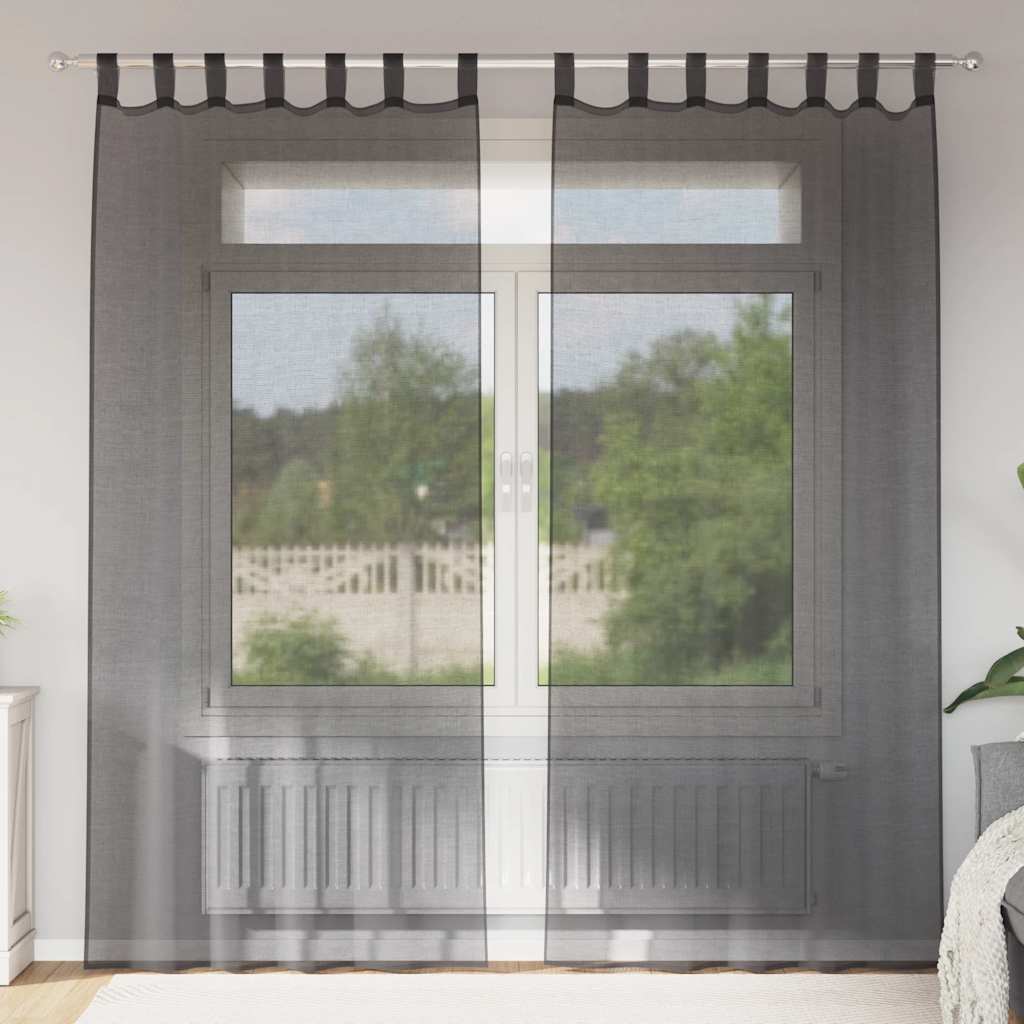 Voile Vorhänge mit Ösen 2 Stk. Apfelgrün 140x140 cm