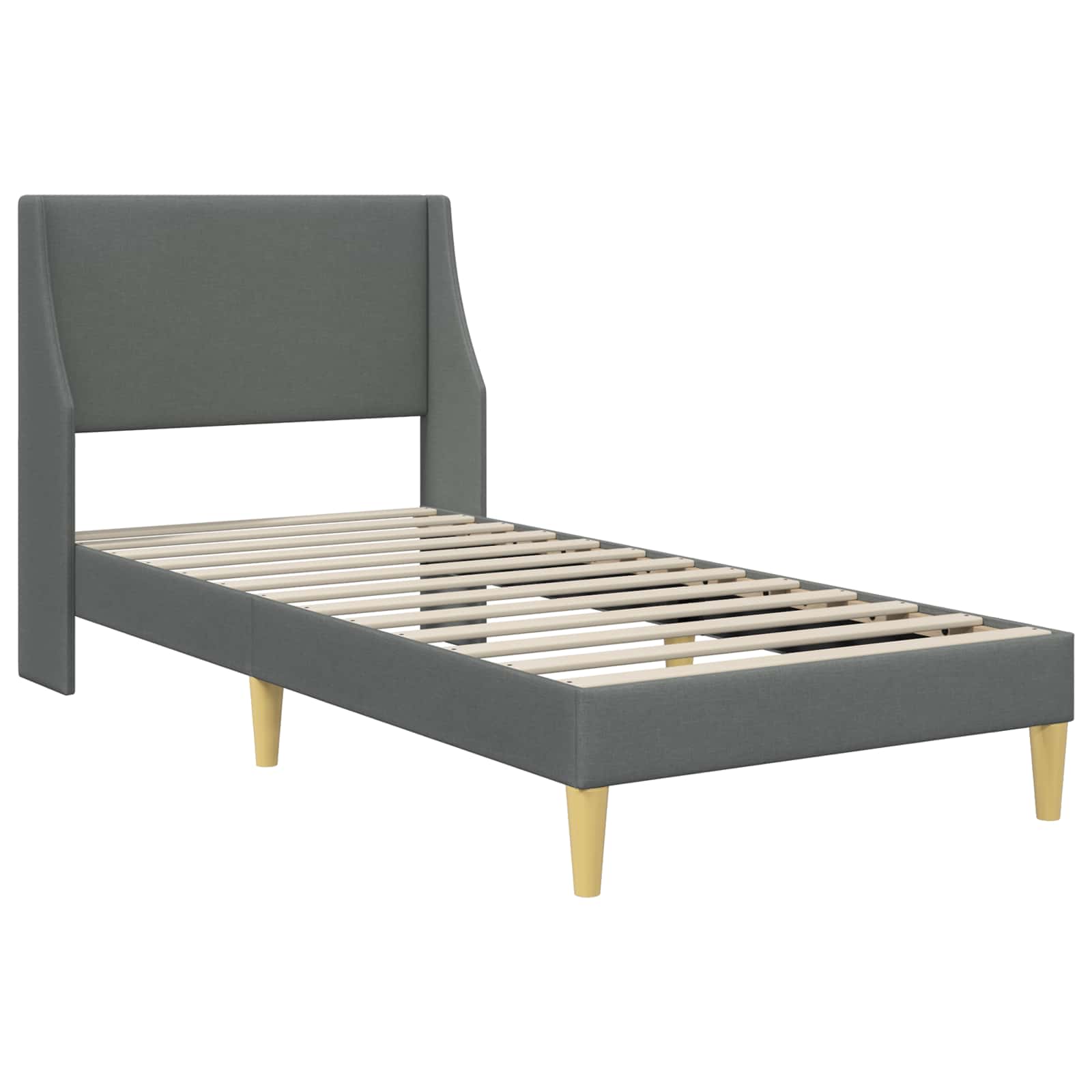 Bettgestell mit Matratze Hellgrau 80x 200 cm Polyester