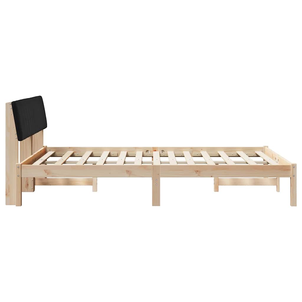 Bettgestell Braun und hellgrau 200 x 200 cm Massivholz Kiefer