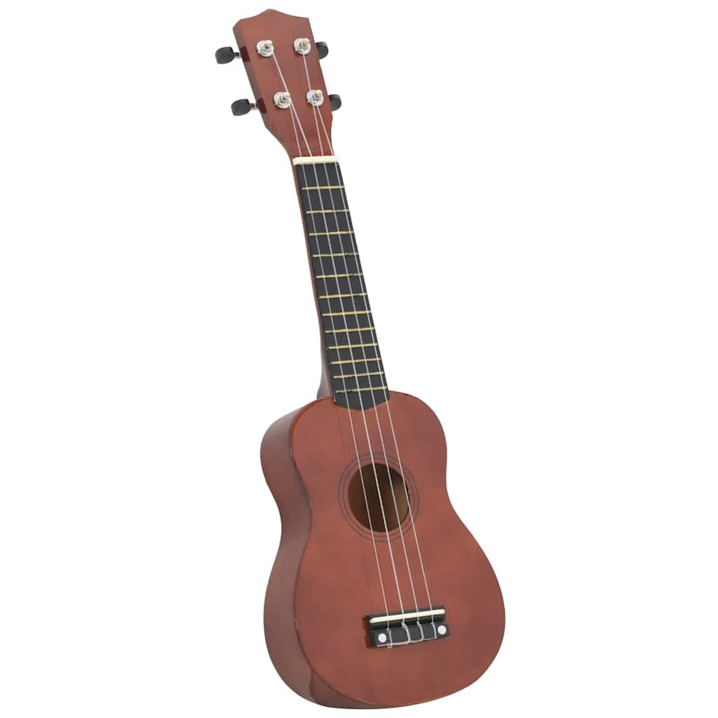 Sopran Ukulele Set für Kinder mit Tasche Dunkles Holz 21