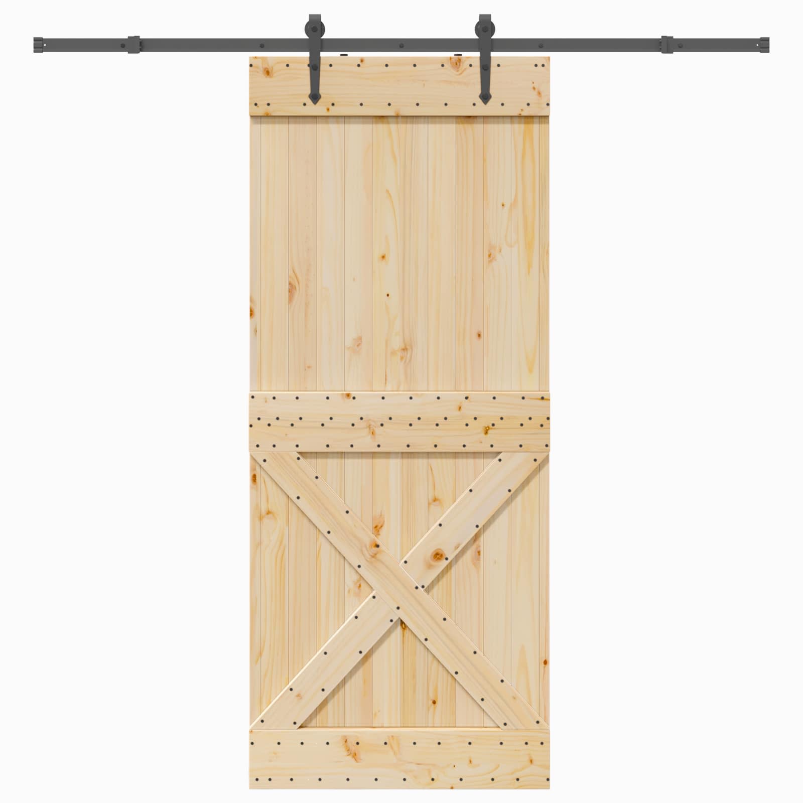 Schiebetür NARVIK Natürlich und Schwarz 70 x 210 cm (152,5 cm)