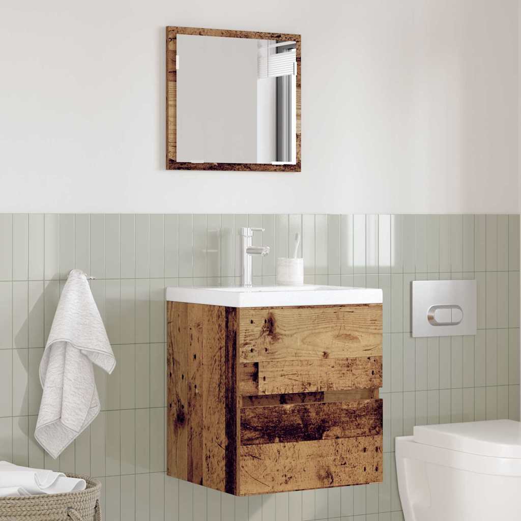 Badschrank mit Spiegel Weiß Holzwerkstoff