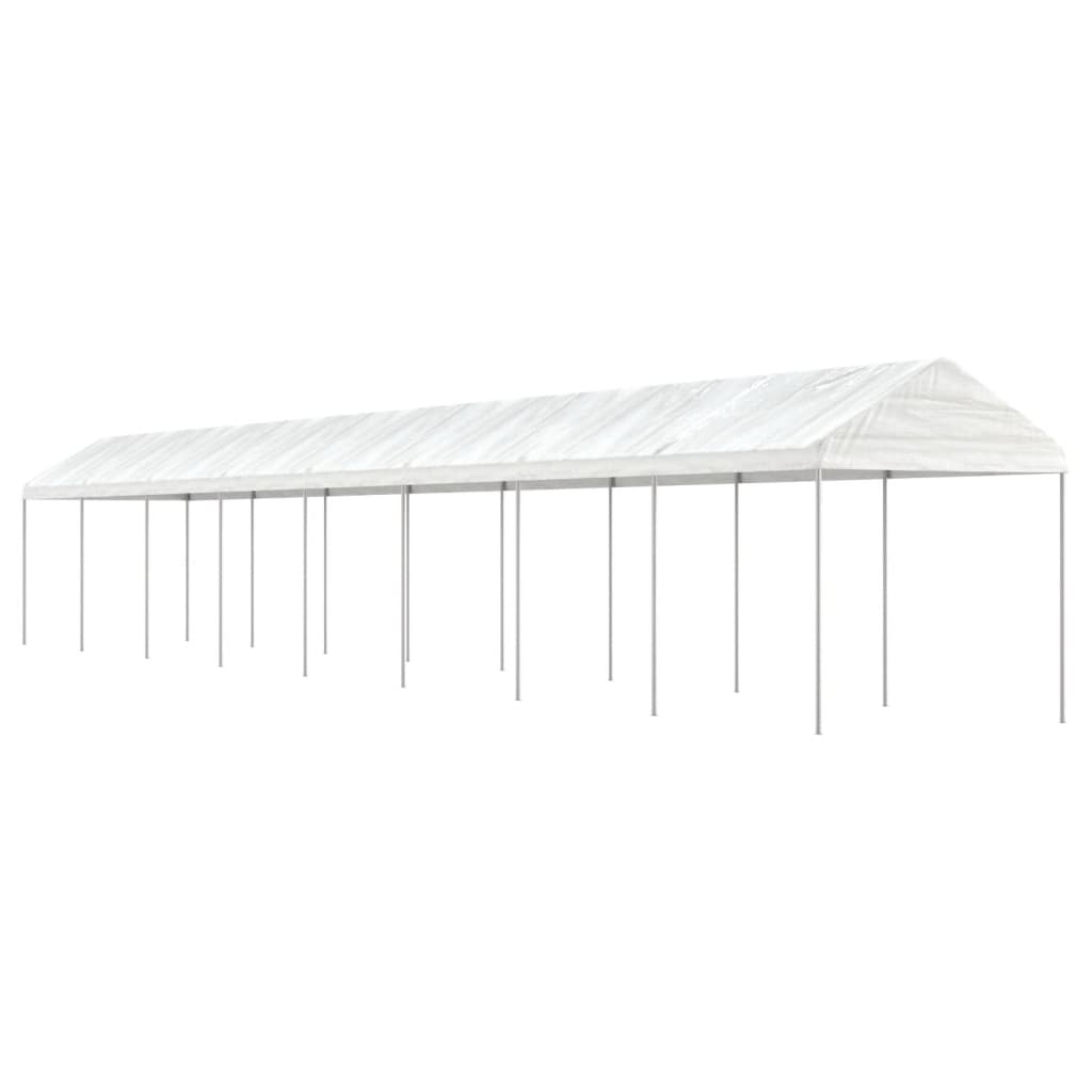 Pavillon mit Dach Weiß 4,46x2,28x2,69 m Polyethylen