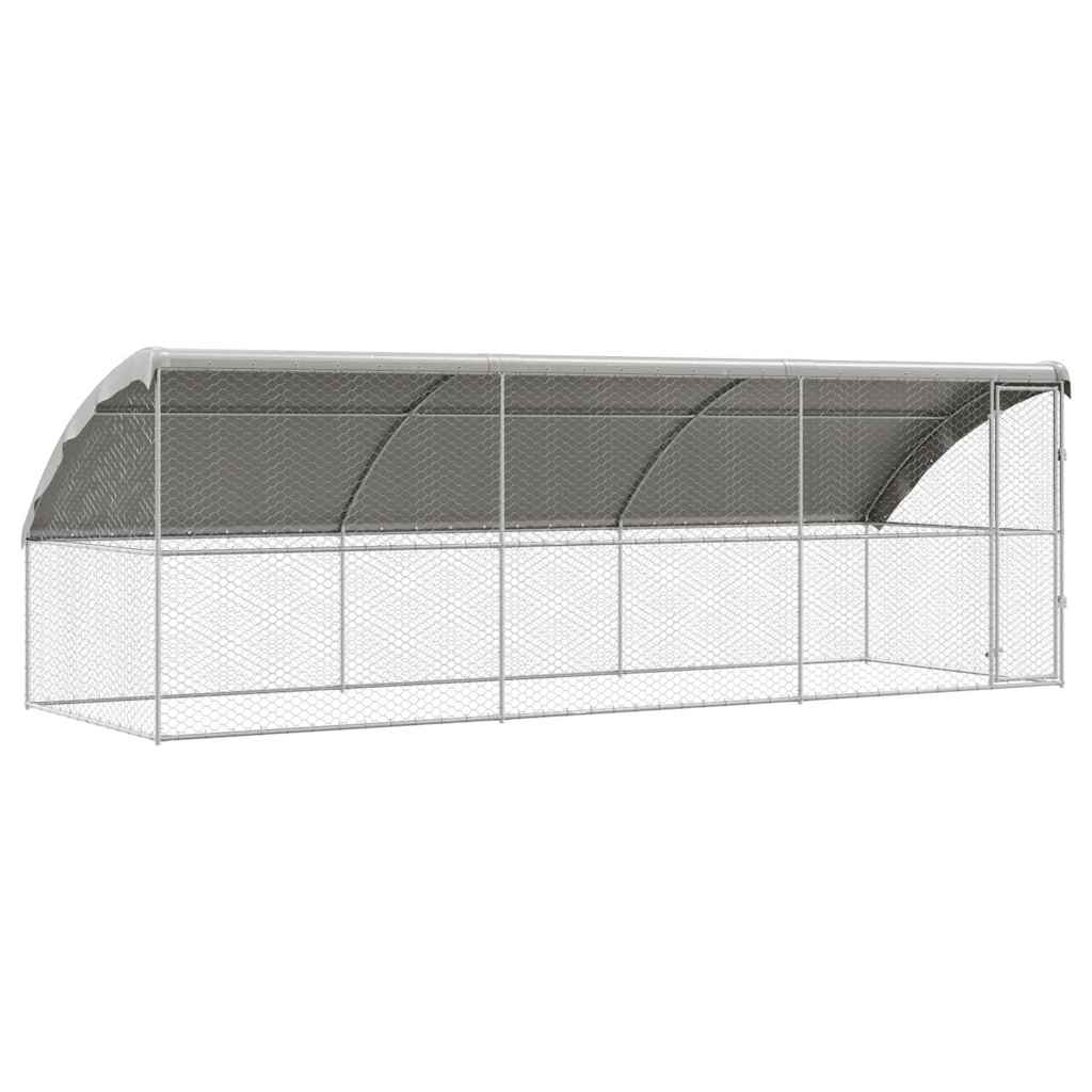 Hundekäfig 2 pcs Silber 4 x 2 x 2 m Verzinkter Stahl