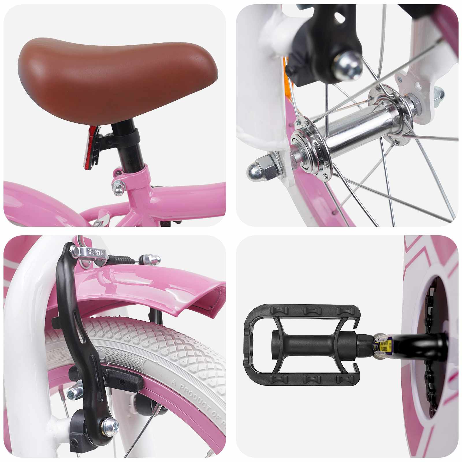 Kinderfahrrad 12 Zoll für 2-4 Jahre alt Rosa