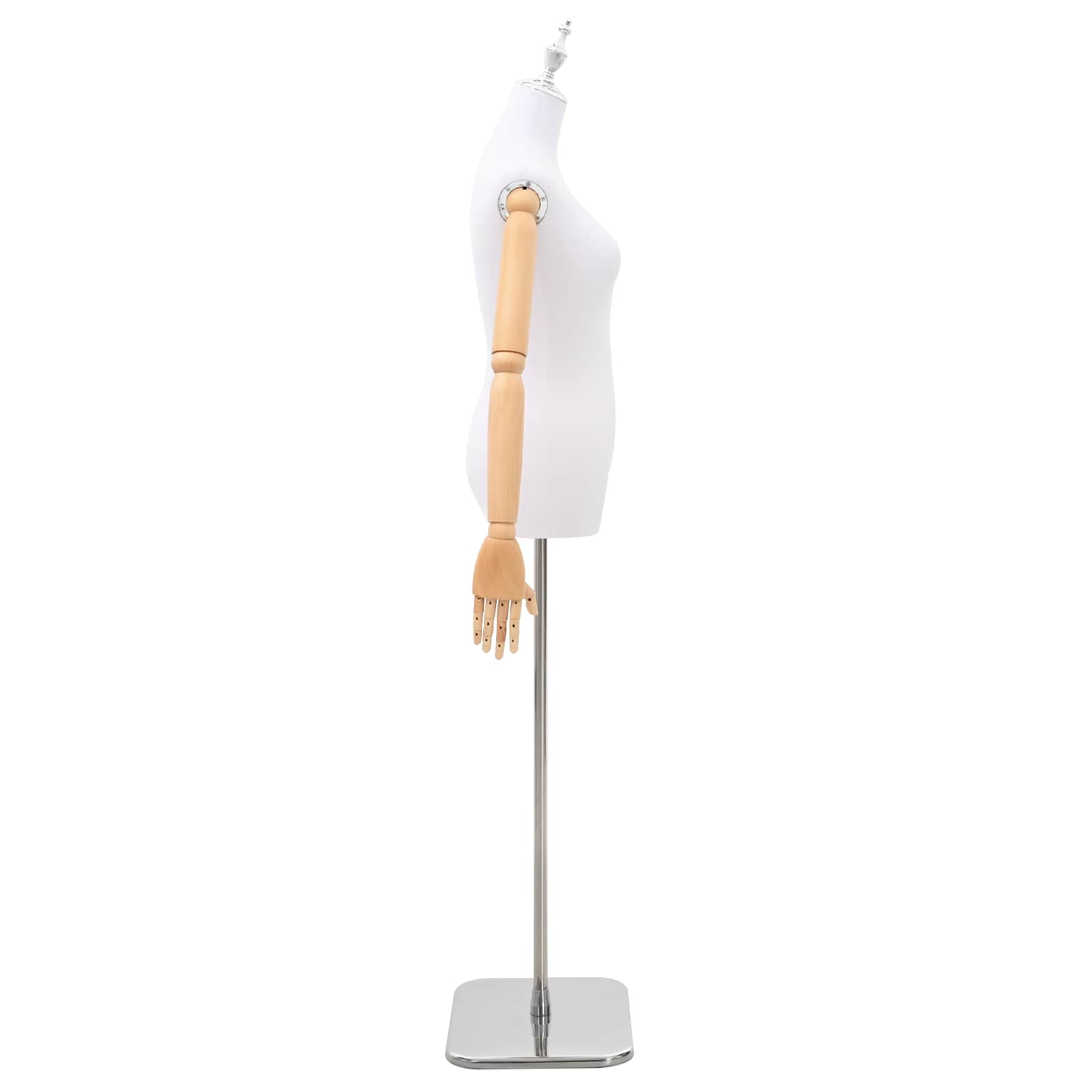 Verstellbare Mannequin 165-213 cm mit Fuß Weiblich PP Weiß