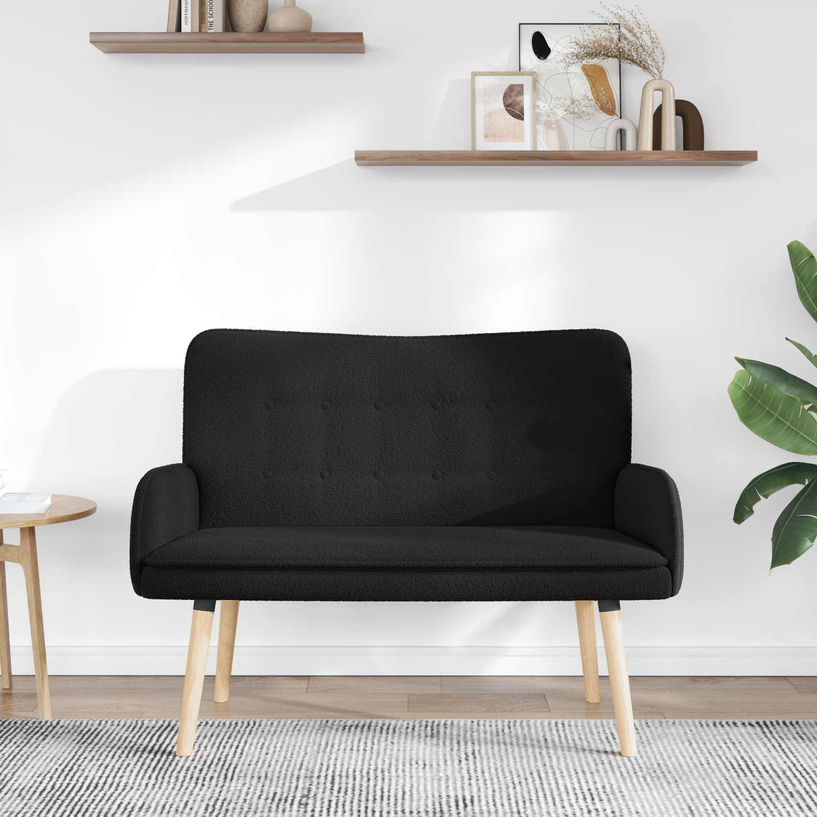 2-Sitzer Sofa Hellgrau 115 x 61 x 87 cm Bouclé