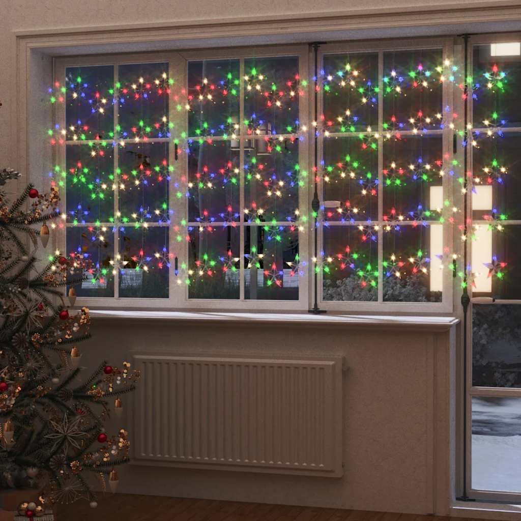 LED Sternenvorhang Lichterkette 200 LED Kaltweiß 8 Funktionen