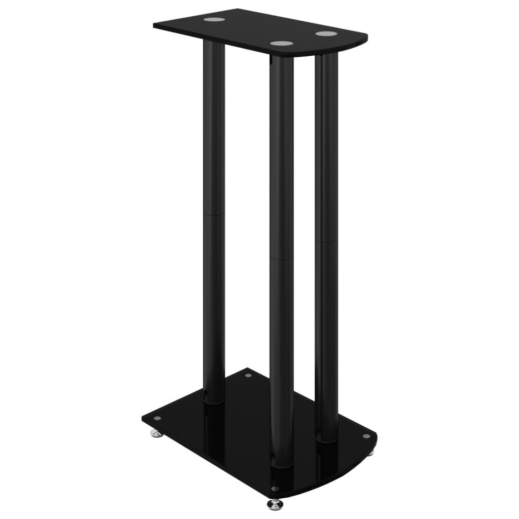 Lautsprecher-Ständer 2 Stk. Silbern Hartglas 3 Säulen