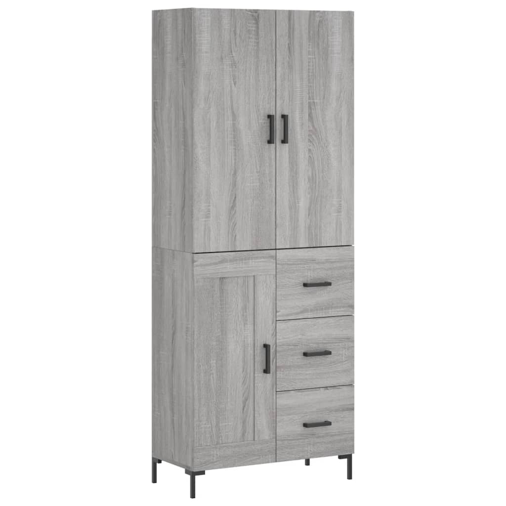 Highboard Betongrau 69,5x34x180 cm Holzwerkstoff