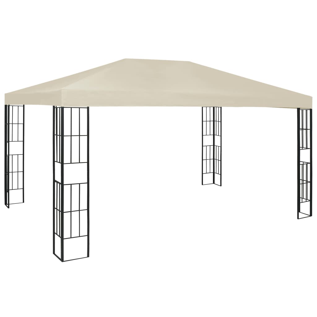 Pavillon mit LED-Lichterkette 3x3 m Taupe