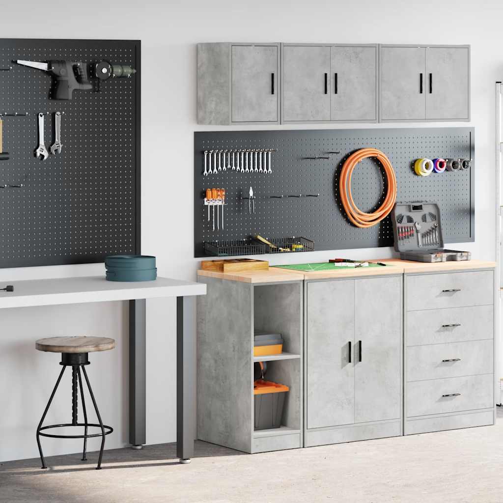 Garagenschränke 2 Stk. Schwarz Holzwerkstoff