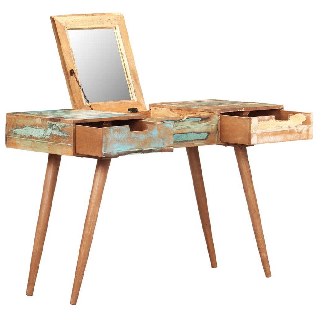 Schminktisch mit Spiegel 112x45x76 cm Akazie Massivholz