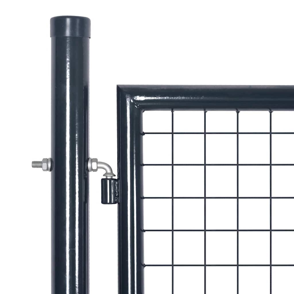 Maschen-Gartentor verzinkter Stahl 300 x 75 cm Grau