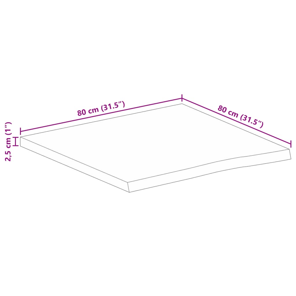 Wandregal 40x20x2,5 cm Rechteckig Massivholz Akazie Baumkante