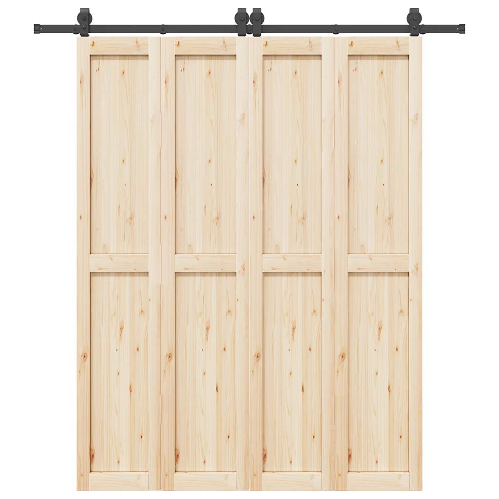 Schiebetürbeschlag-Set 183 cm Stahl Schwarz