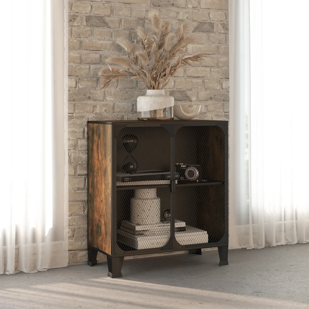 Lagerschränke 2 Stk. Rustikal Braun 72x36x82 cm Metall und MDF