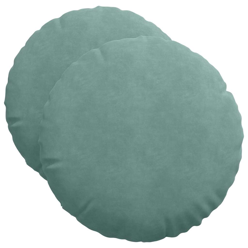 Sitzkissen 2 pcs Blau Ø30 x 13 cm Samt