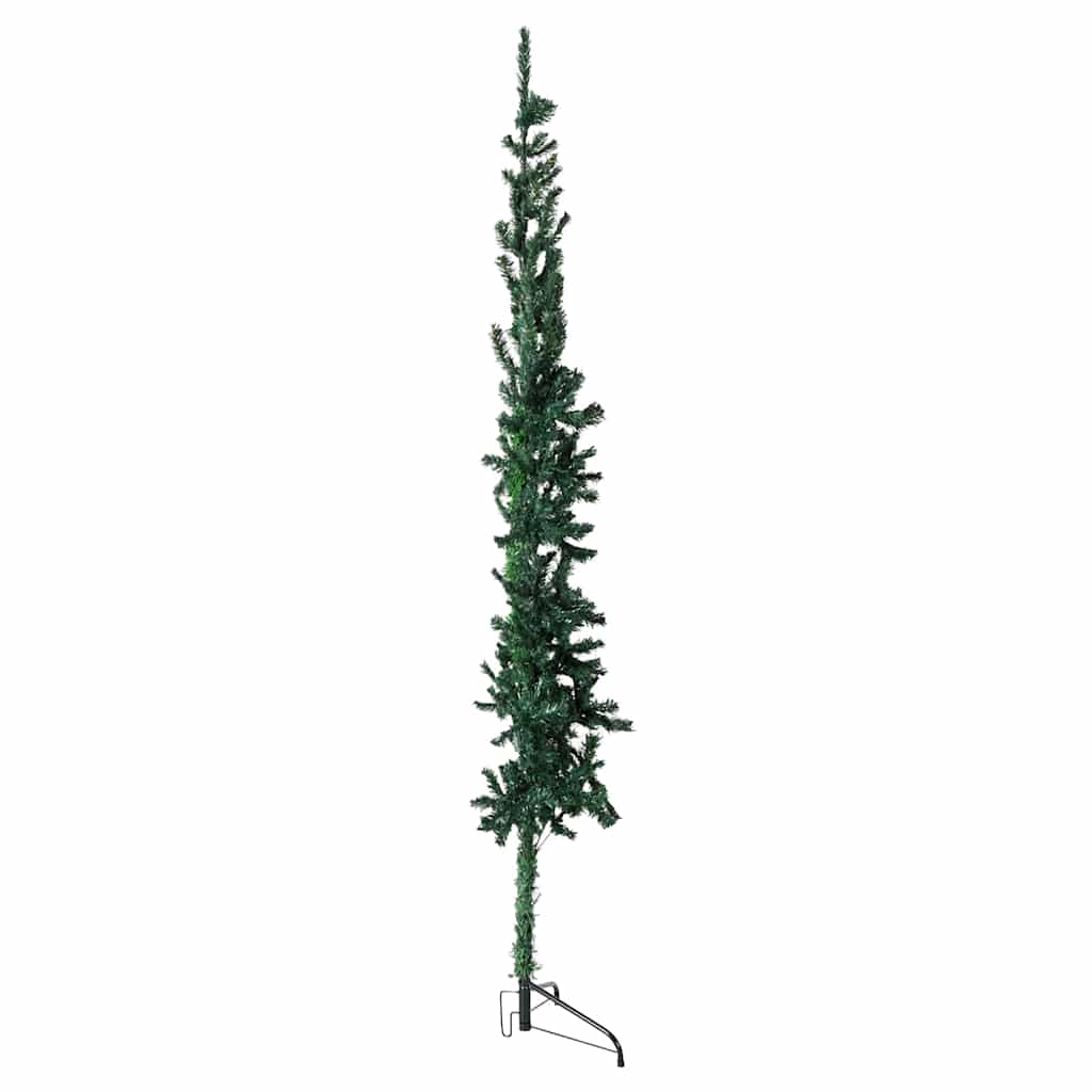 Künstlicher Halb-Weihnachtsbaum mit Ständer Schlank Weiß 180 cm