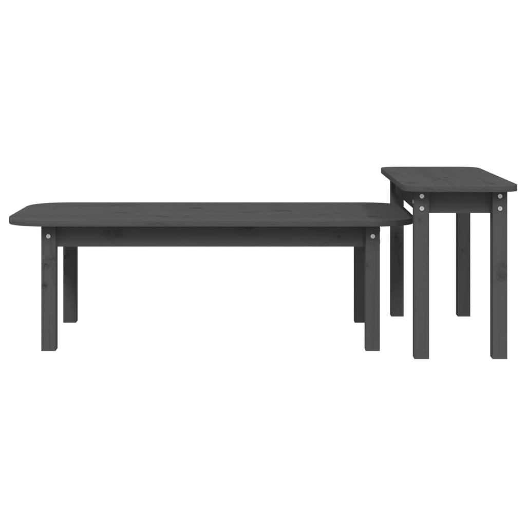 2-tlg. Couchtisch-Set Massivholz Kiefer